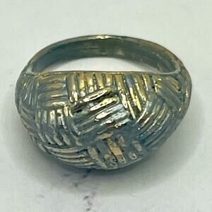 Vintage 18k gold electroplated dome ring